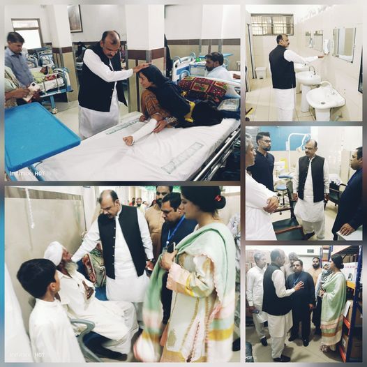 ڈی سی قصور کا بابابلھے شاہ ڈسٹرکٹ ہسپتال کا دورہ  