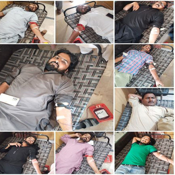 منڈی عثمانوالہ میں احمد تھیلیسیمیا کے مریض بچوں کے لیے بلڈ ڈونیشن کیمپ لگایا گیا  
