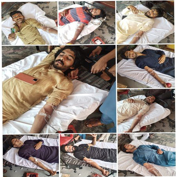 تلونڈی میں احمد تھیلیسیمیا کی جانب سے بلڈ ڈونیشن کیمپ لگایا گیا  