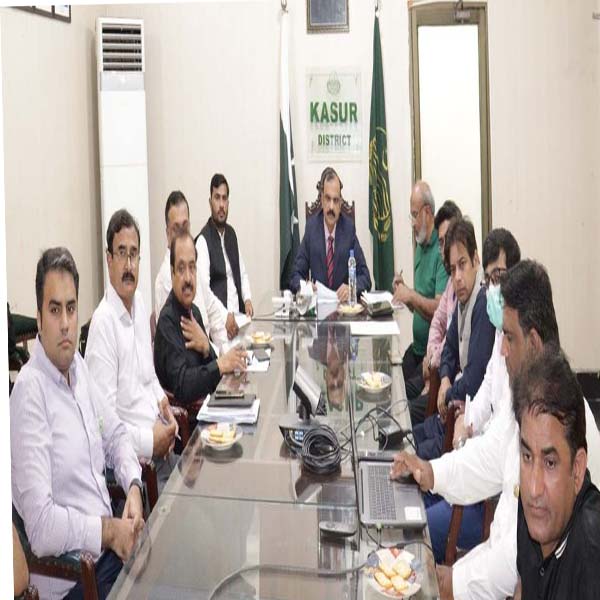 ڈی سی قصور کا ڈینگی تدارک اور روک تھام کے لیے جائزہ اجلاس  