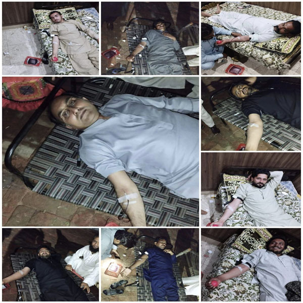 تھیلیسیمیا کے مریض بچوں کے لیے فتح محمد کلاں میں بلڈ ڈونیشن کیمپ لگایا گیا  
