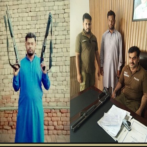 رضا آباد پولیس کی کارروائی، سوشل میڈیا پر اسلحہ کی نمائش کرنیوالا ملزم گرفتار