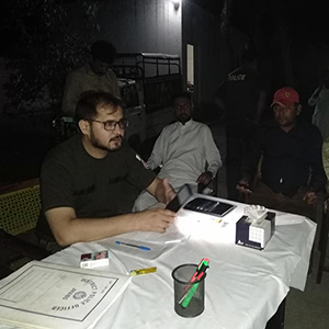 ایس ایچ او وریام والہ فیصل رزاق کاہلوں سے مقامی صحافی علی امجد چوہدری کی ملاقات