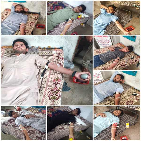  تھیلیسیمیا کے مریض بچوں کے لیے بھا گیوال ٹبہ میں بلڈ ڈونیشن کیمپ لگایا گیا  