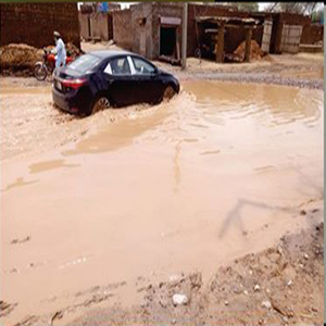 ماموں کانجن روڈ کی سڑک دریا کا منظر پیش کرنے لگی