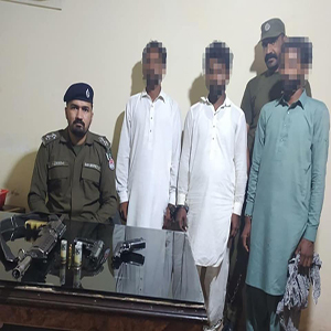 3 ملزمان کو گرفتار کرکے قبضے سے غیر قانونی اسلحہ برآمد کرلیا گیا 