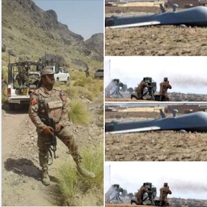 ایف سی  نے افغان سرحد کے قریب  امریکی ڈرون مار گرایا