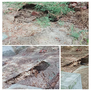 سمندری میں حالیہ بارشوں کے بعد کئی قبریں ڈھہ گئیں