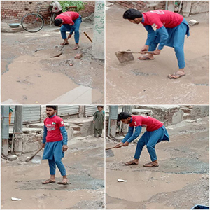 فلاحی ادارہ کی جانب سے بارش کے بعد پانی کی نکاسی کا کام