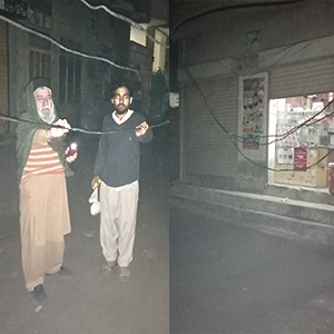 سراج بستی چوک پر بجلی کی تاریں خطرناک حد تک نیچے آگئیں