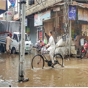  تحصیل سمندری  میں حالیہ بارش کے بعد بھی کئی مقامات پر پانی کھڑا ہے 