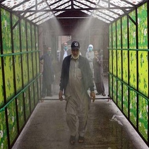 سبزی منڈی سمندری میں دوسرا سینیٹائزر واک تھرو گیٹ نصب کردیا گیا