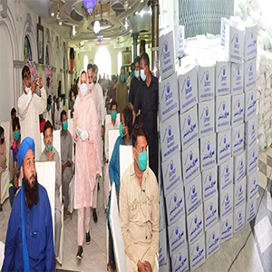 چوک اصغر پر سرور فاوٗنڈیشن کی جانب سے راشن کی تقسیم