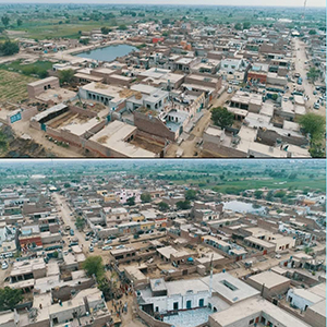 گاؤں رسیانہ کلاں کی فضا سے بنائی گئی خوبصورت تصویر